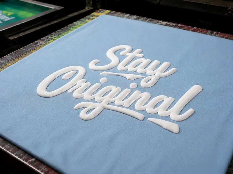 Puff screen printing for streetwear clothing