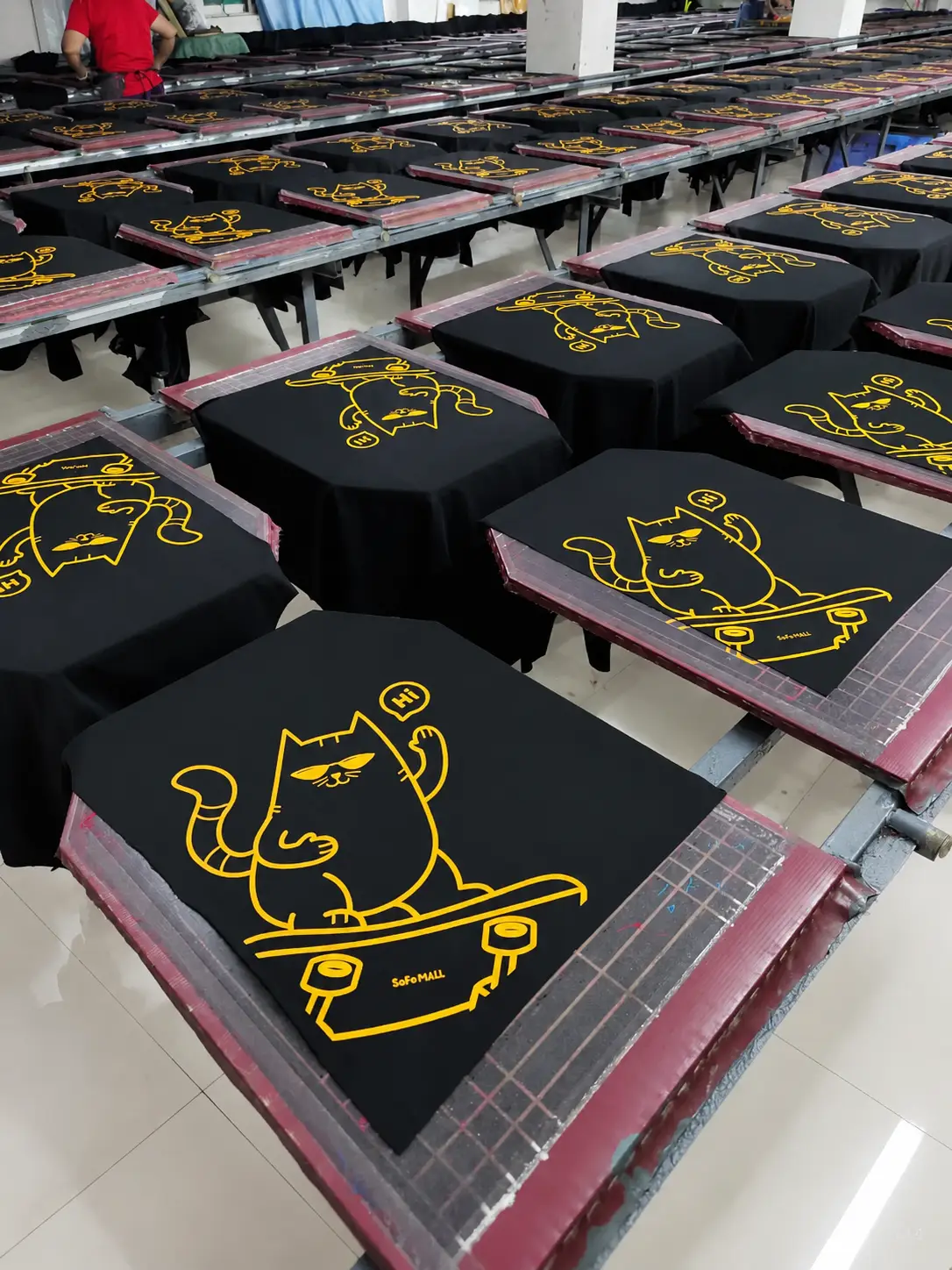 Custom screen printing bulk production