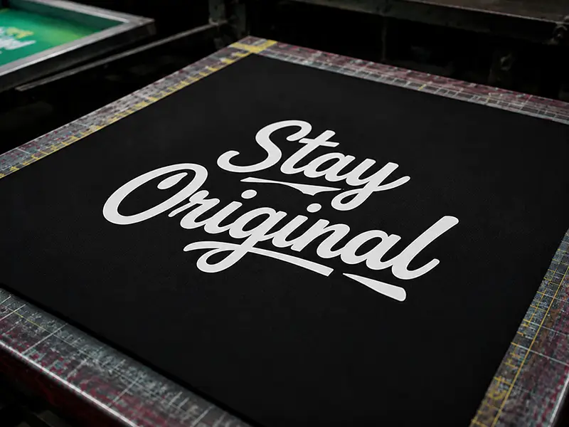 Water based screen printing on custom clothing