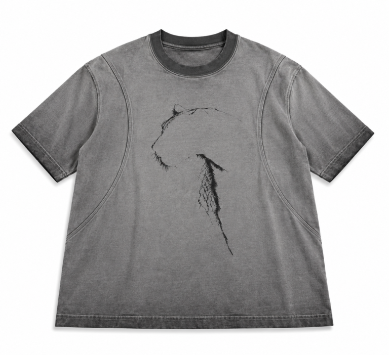 Custom Washed T-Shirt with Reverse Dye Effect
