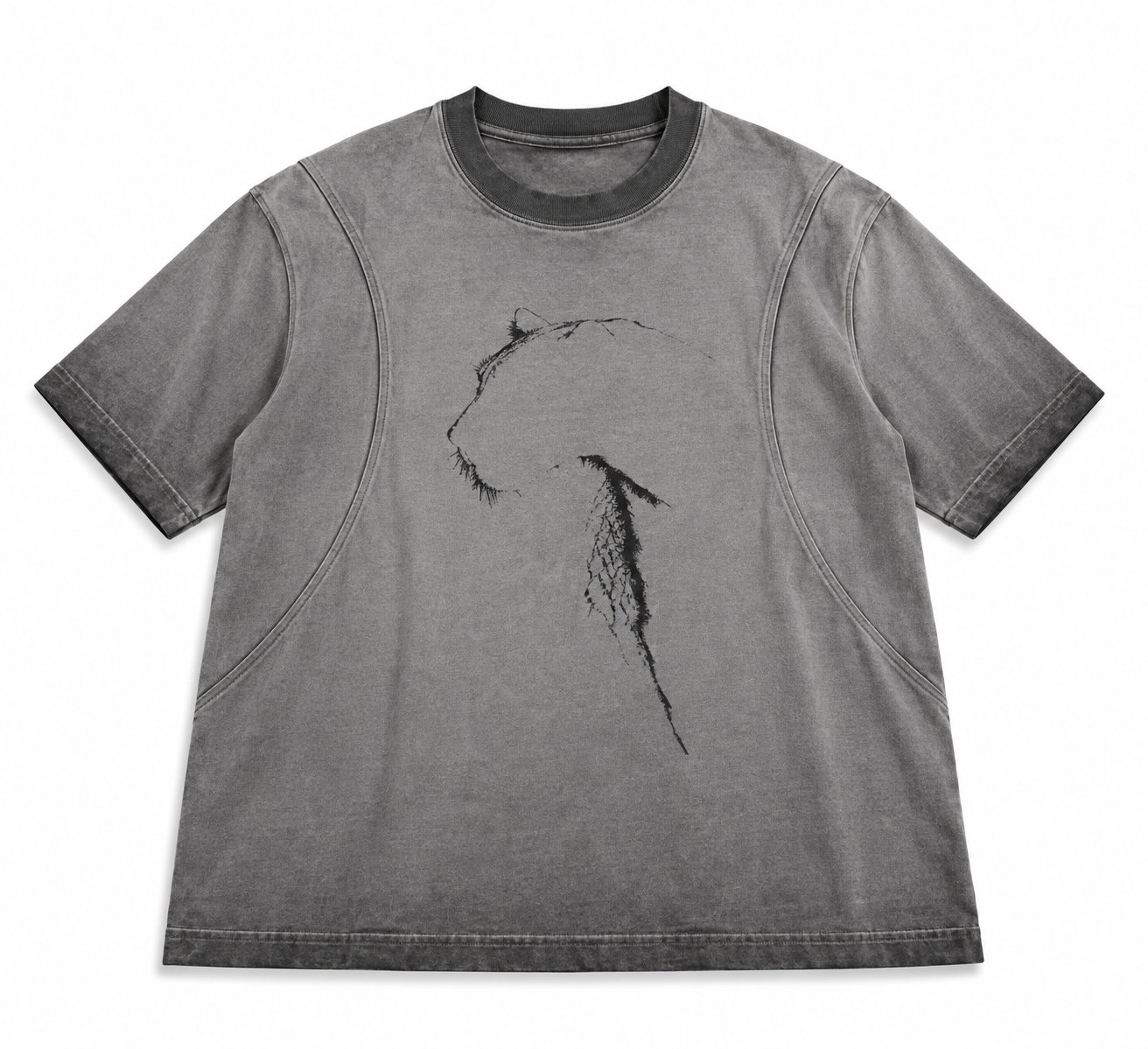 Custom Washed T-Shirt with Reverse Dye Effect