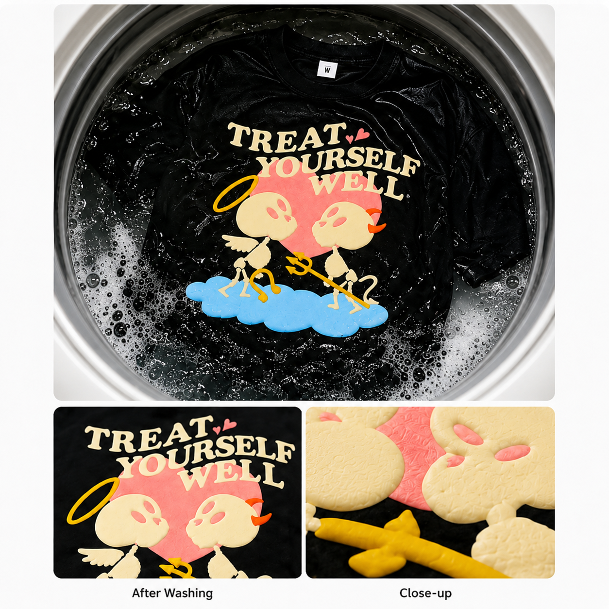 Raised 3D Puff Print Thickness on Oversized T-Shirt
